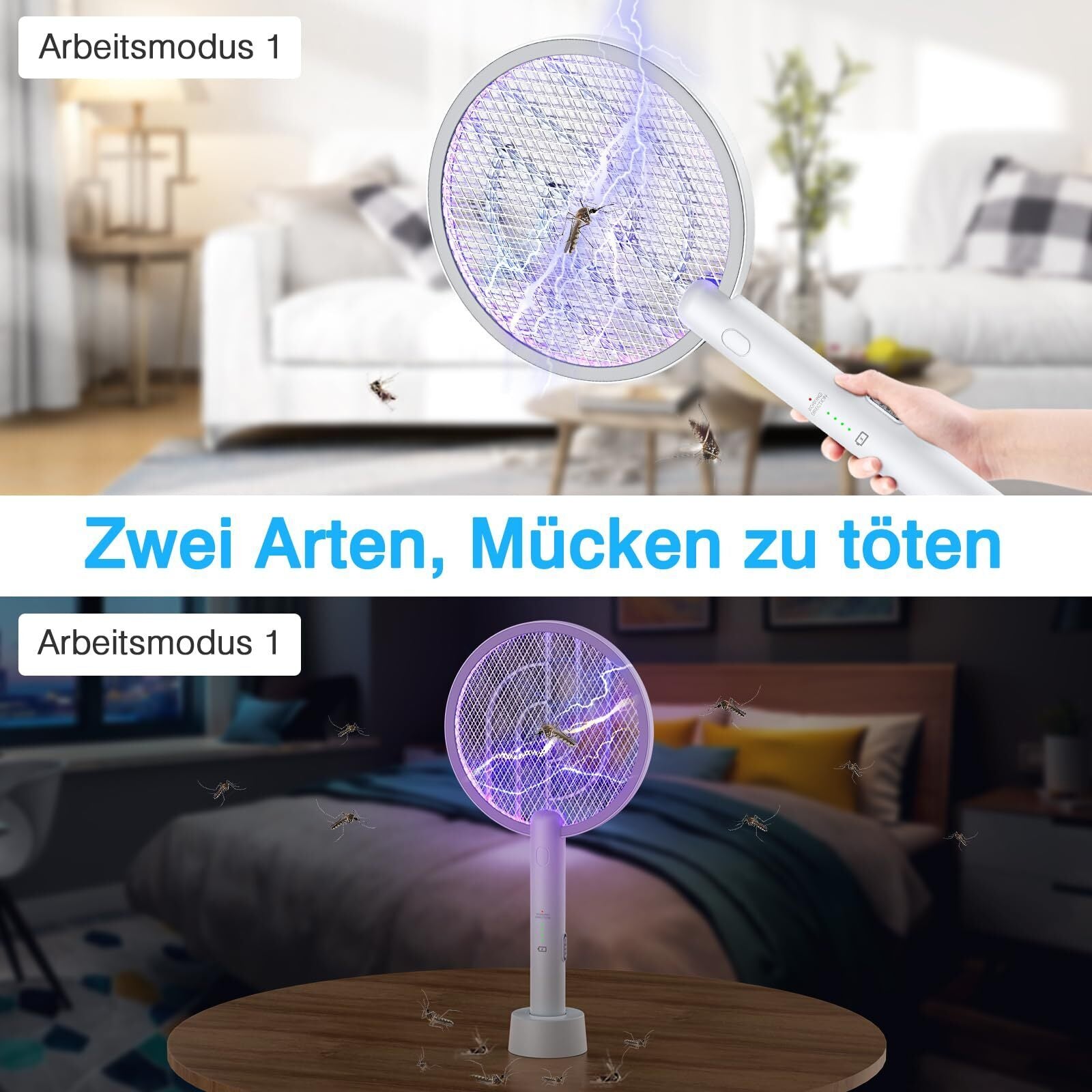 ZapIQ - Elektrische Mückenklatsche Wiederaufladbar