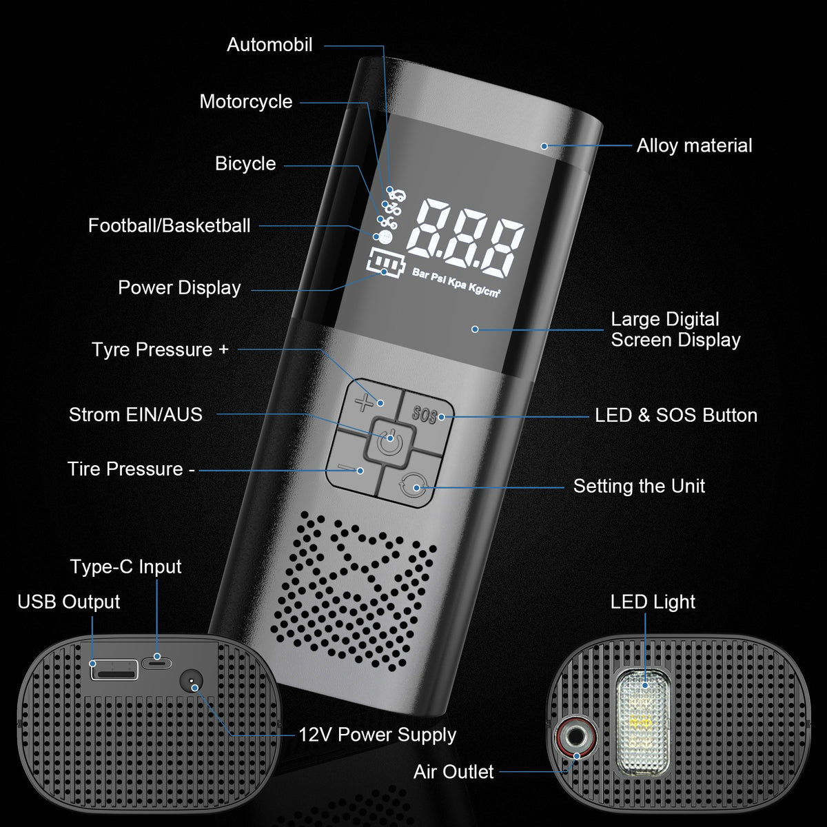 Airnity - Kabelloser Tragbarer Luftkompressor