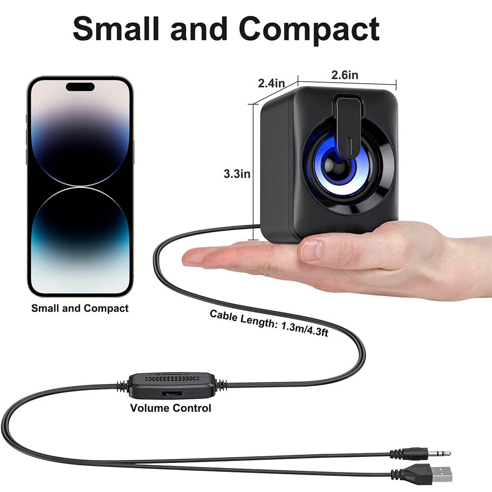 BassLight - USB Kabelgebundene Computerlautsprecher