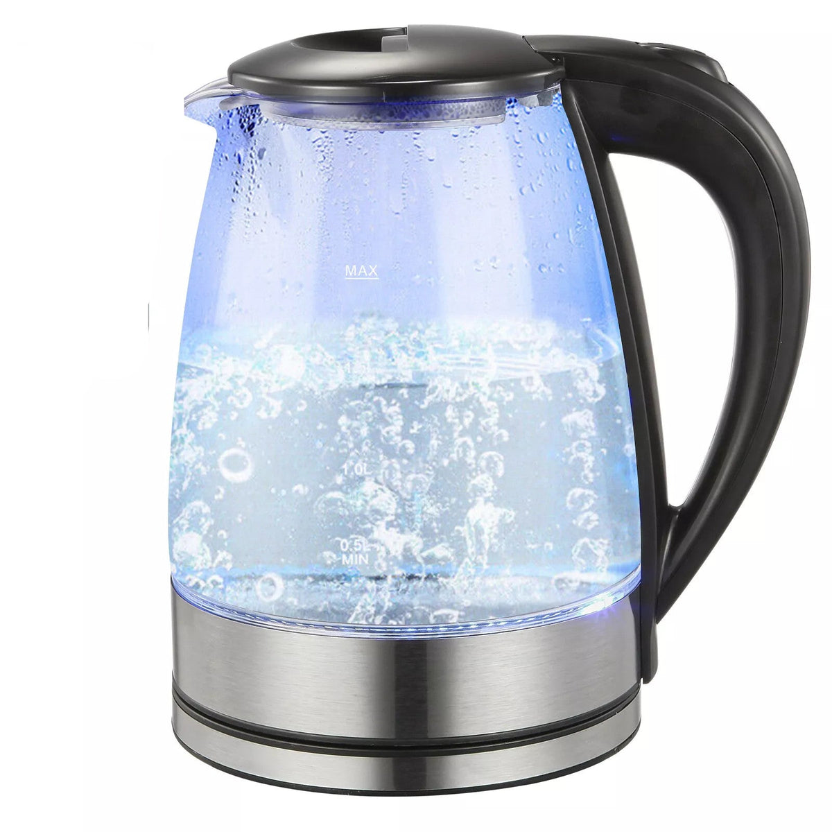 CrystalGlow - Elektrischer Wasserkocher aus Glas 2L