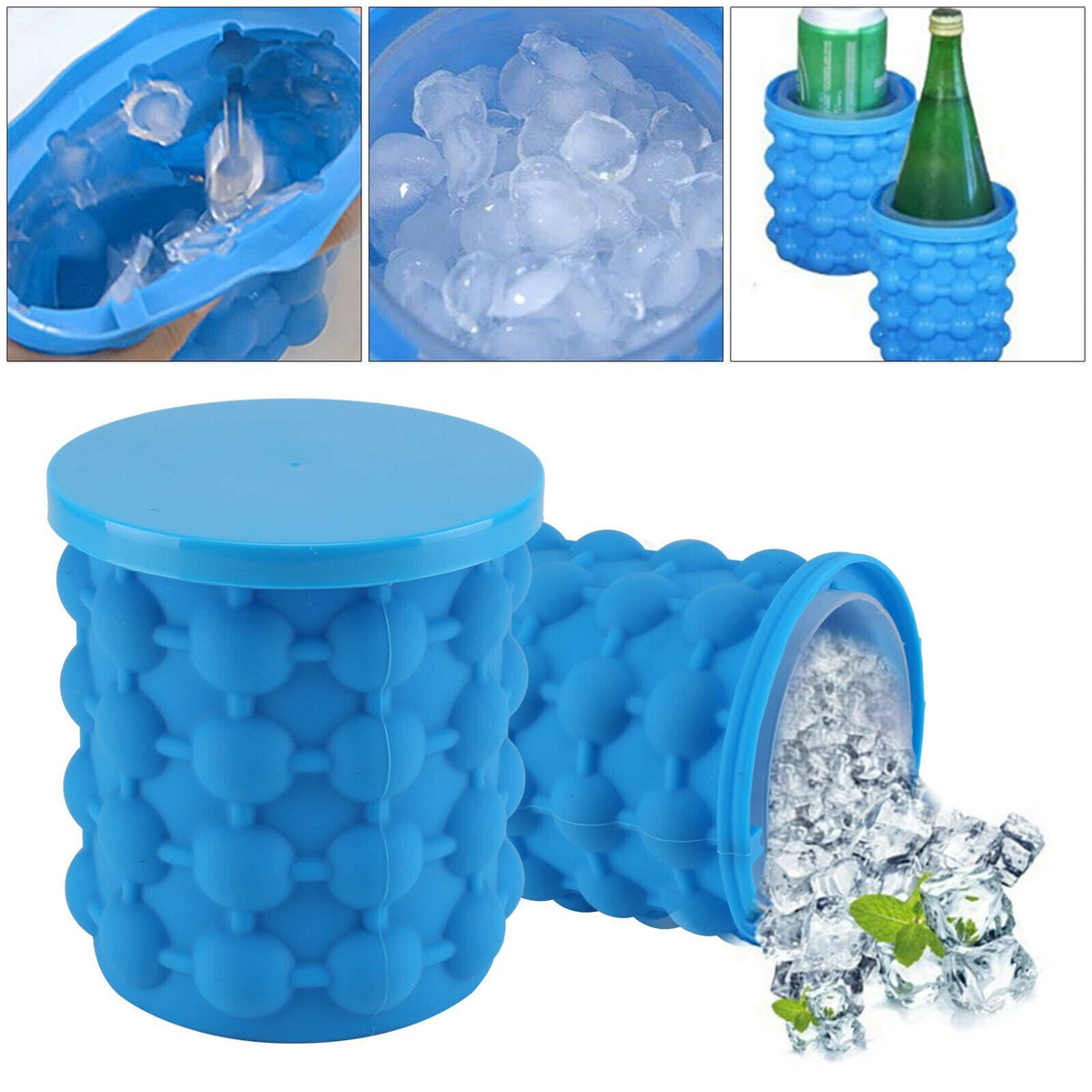 CubeCrafter - Silikon-Eiswürfelbehälter mit Deckel