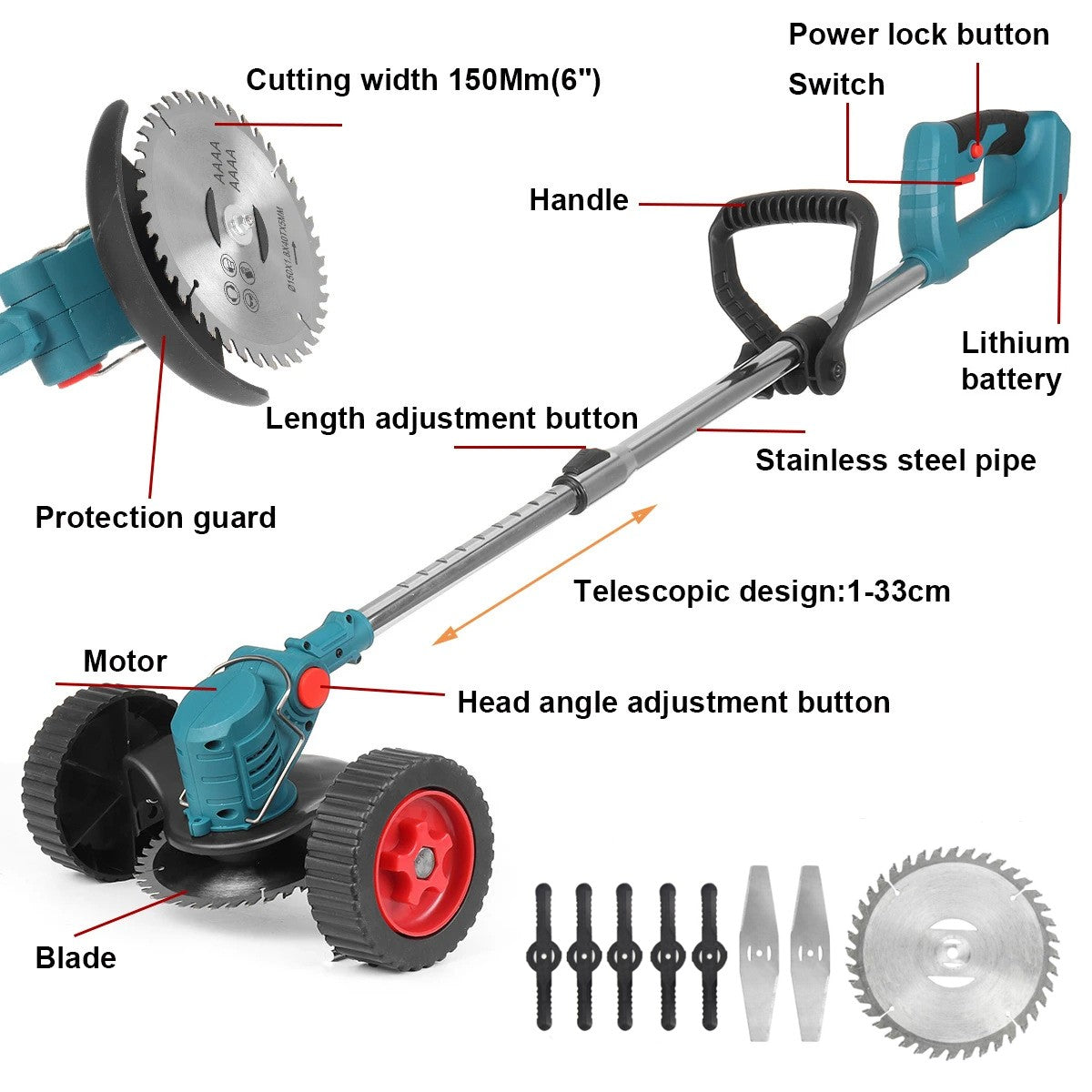 WeedWhirl - Schnurloser Rasentrimmer für kleine Gärten