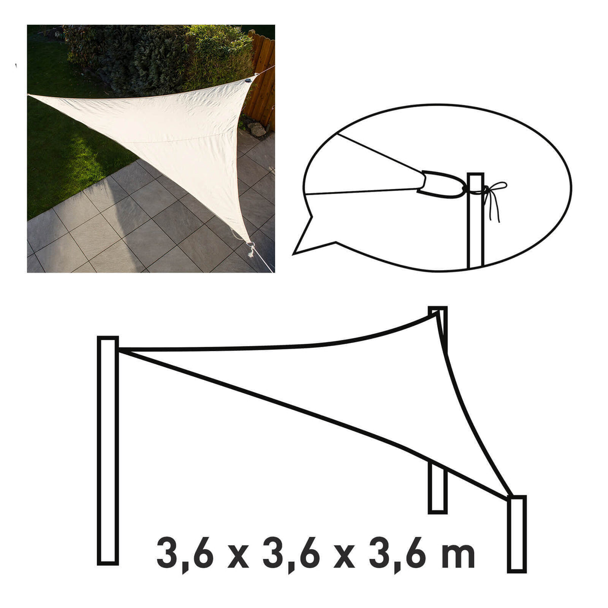 GlowShade Triangle - LED-Sonnensegel