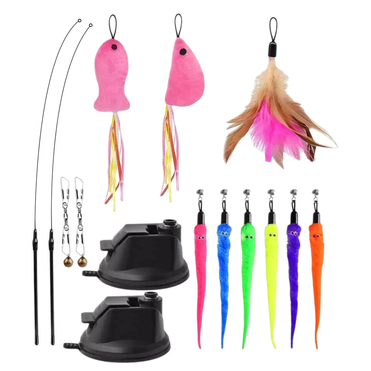 PurrJoy Playstick – Katzenspielzeug mit Feder für Wohnungskatzen