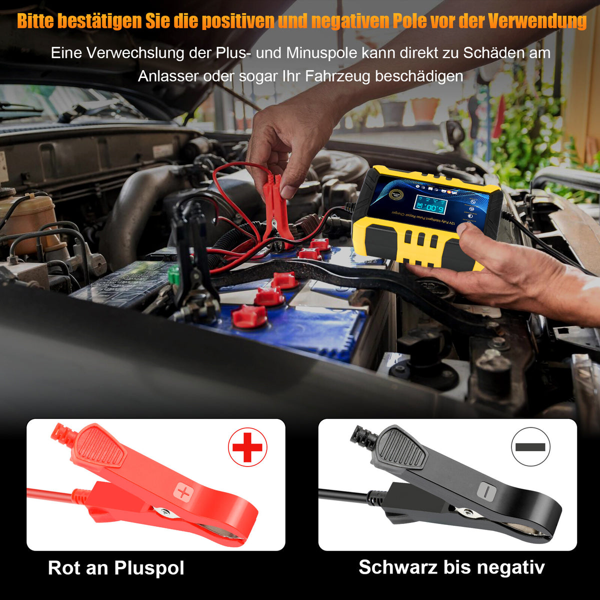 EnergieWerk - 12V Intelligentes Autobatterie-Ladegerät