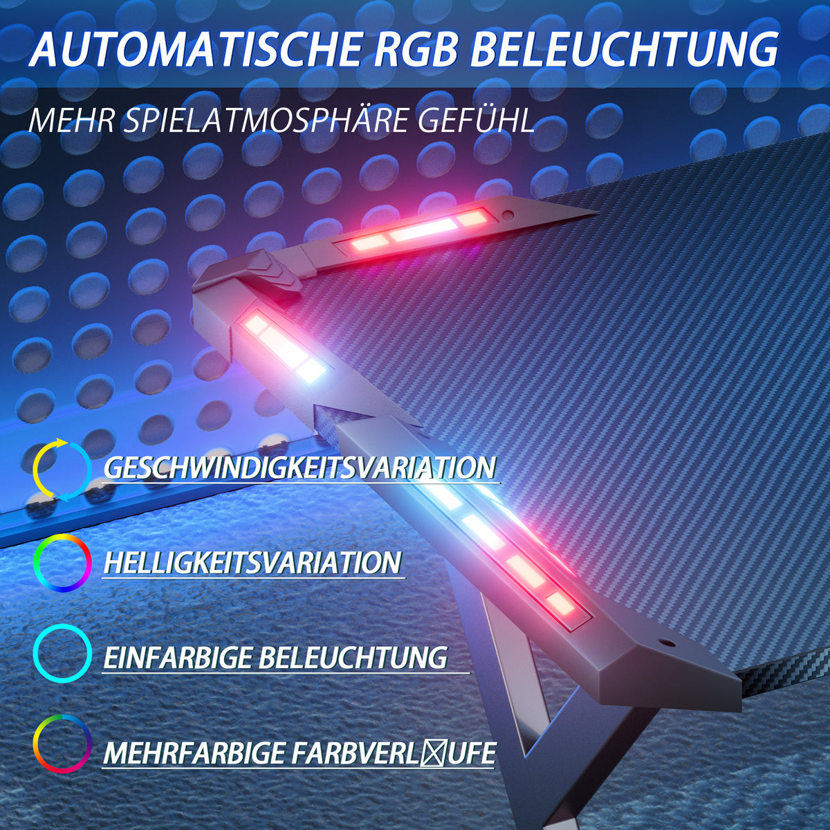 NovaEdge – Gaming-Schreibtisch mit RGB-Beleuchtung