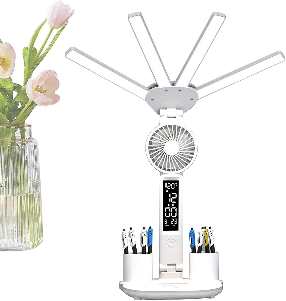 GlowFlow - LED-Schreibtischlampe mit Ventilator