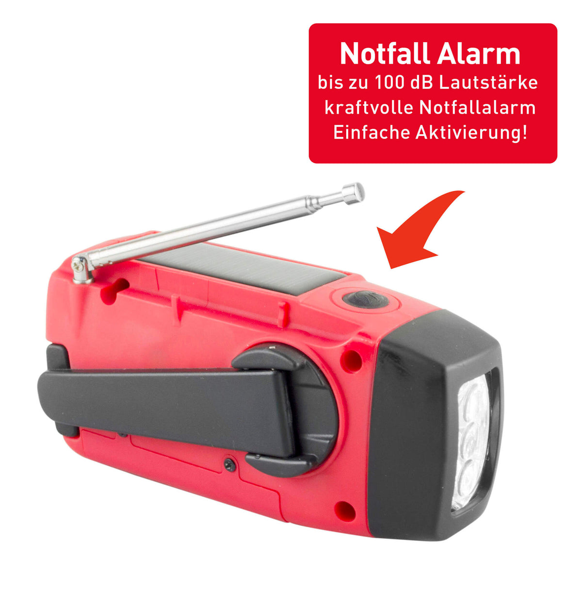 SafePower CrankLight - Notfall-Handkurbelradio mit Solarladegerät