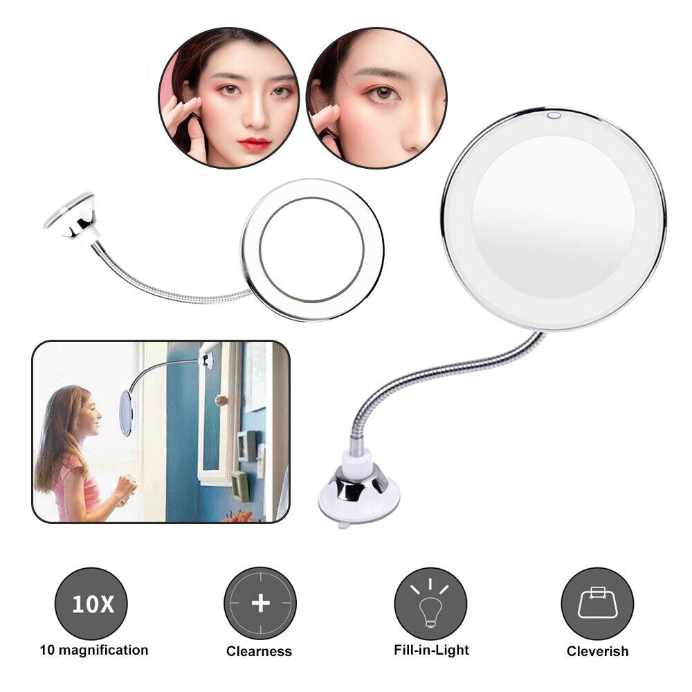 GlowFlex Mirror - Makeup-Spiegel mit 10facher Vergrößerung und Licht