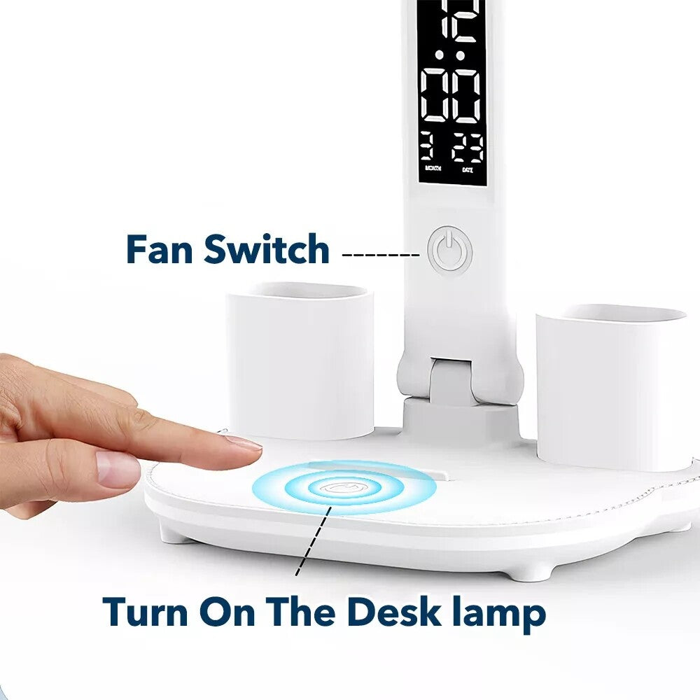 GlowFlow - LED-Schreibtischlampe mit Ventilator