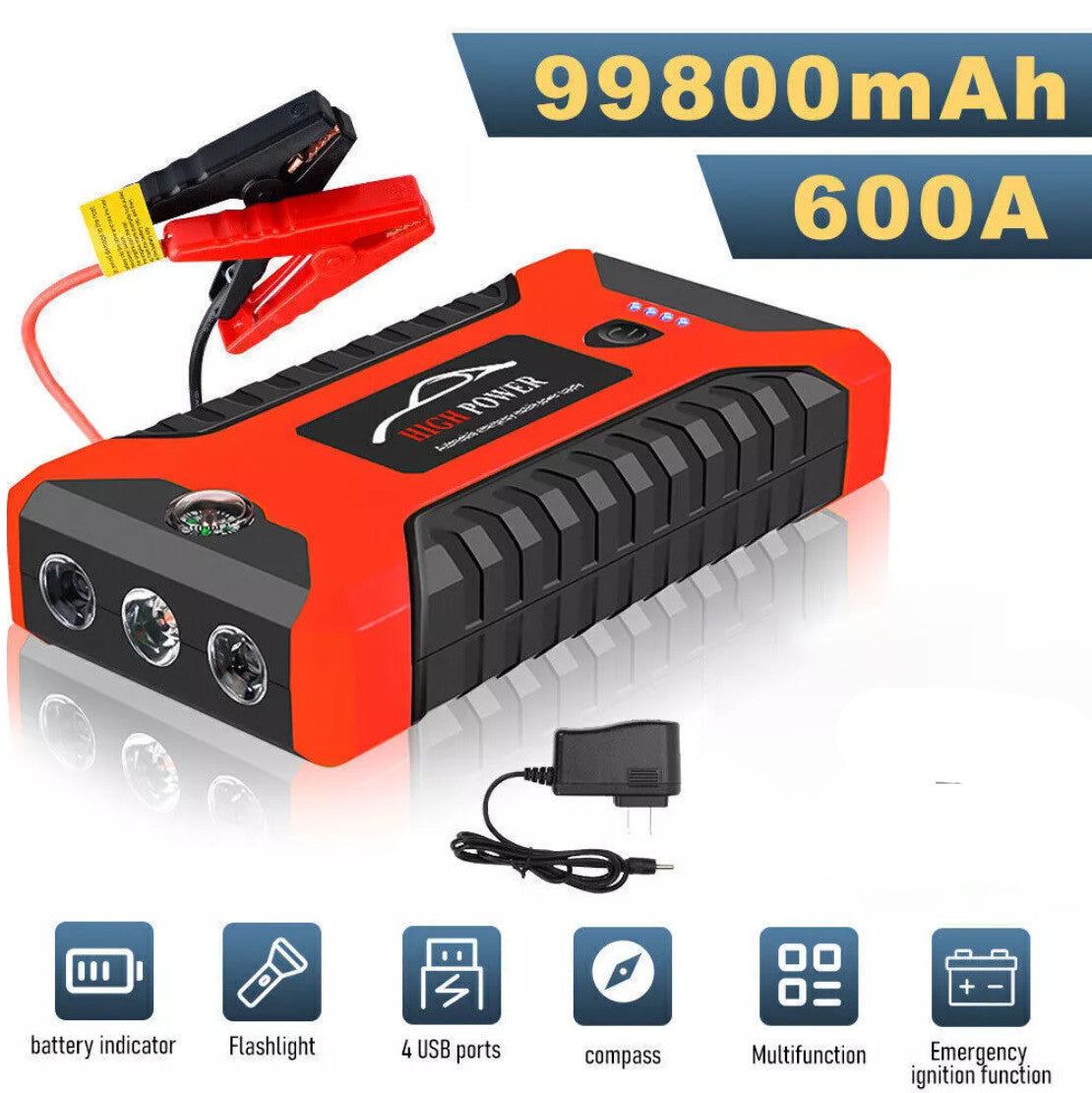 JumpIQ - Tragbares Starthilfegerät 99800mAh