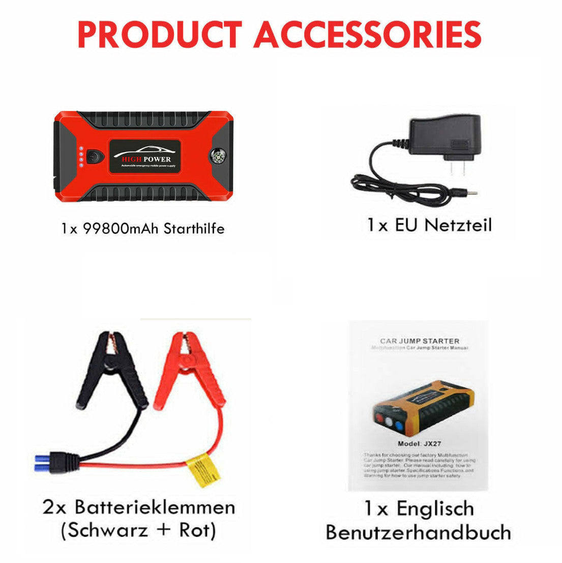 JumpIQ - Tragbares Starthilfegerät 99800mAh