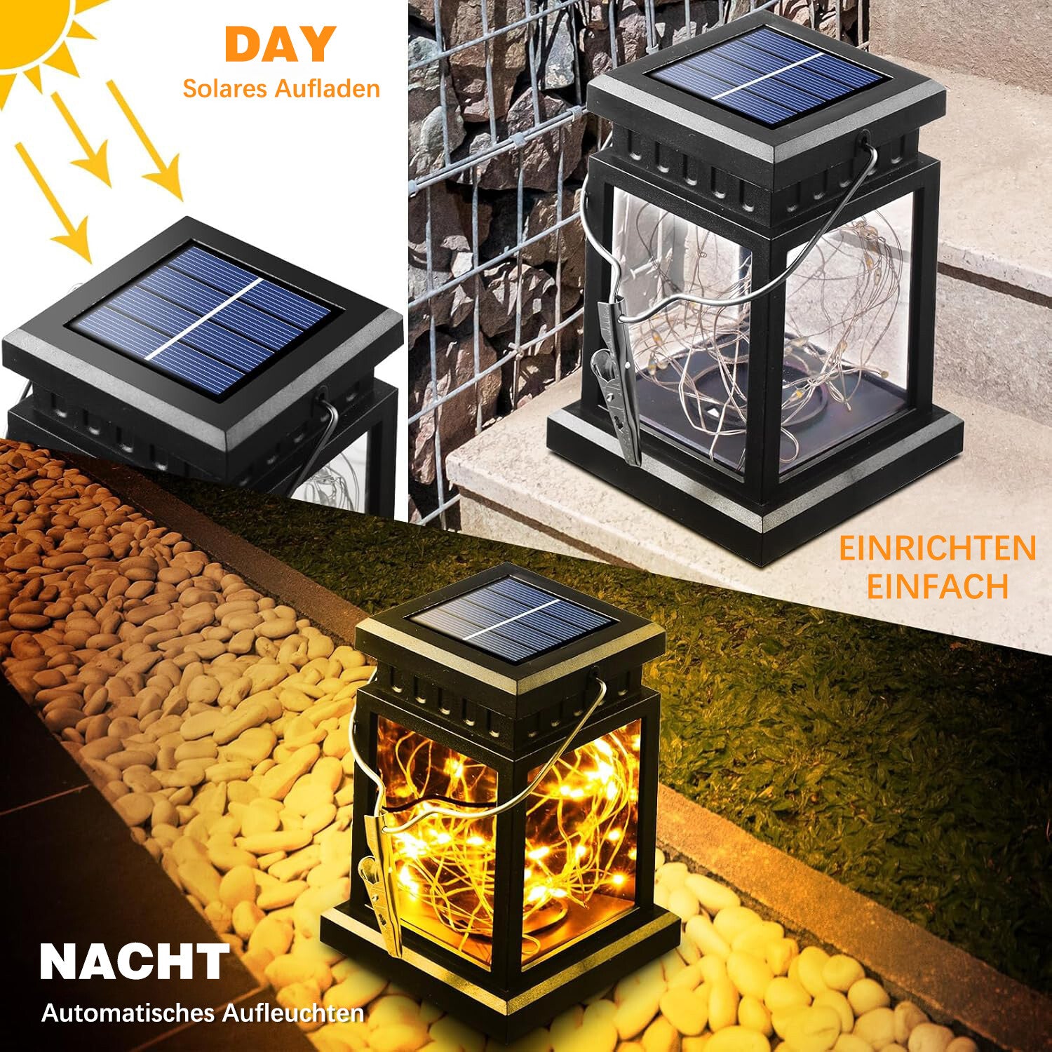 LichtOase – Solar Hängende Kerzenlaternen