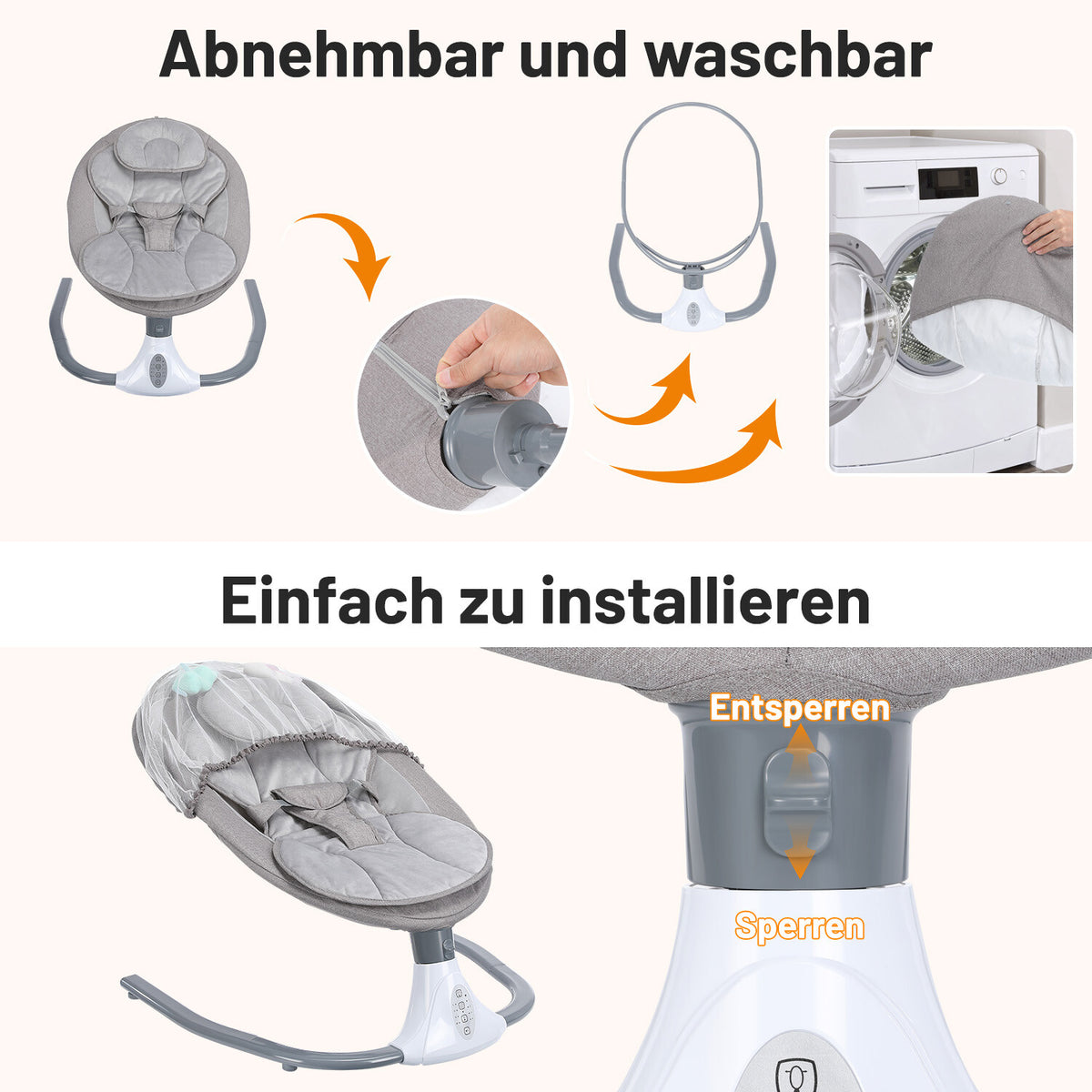 QuietCradle – Babyschaukelstuhl