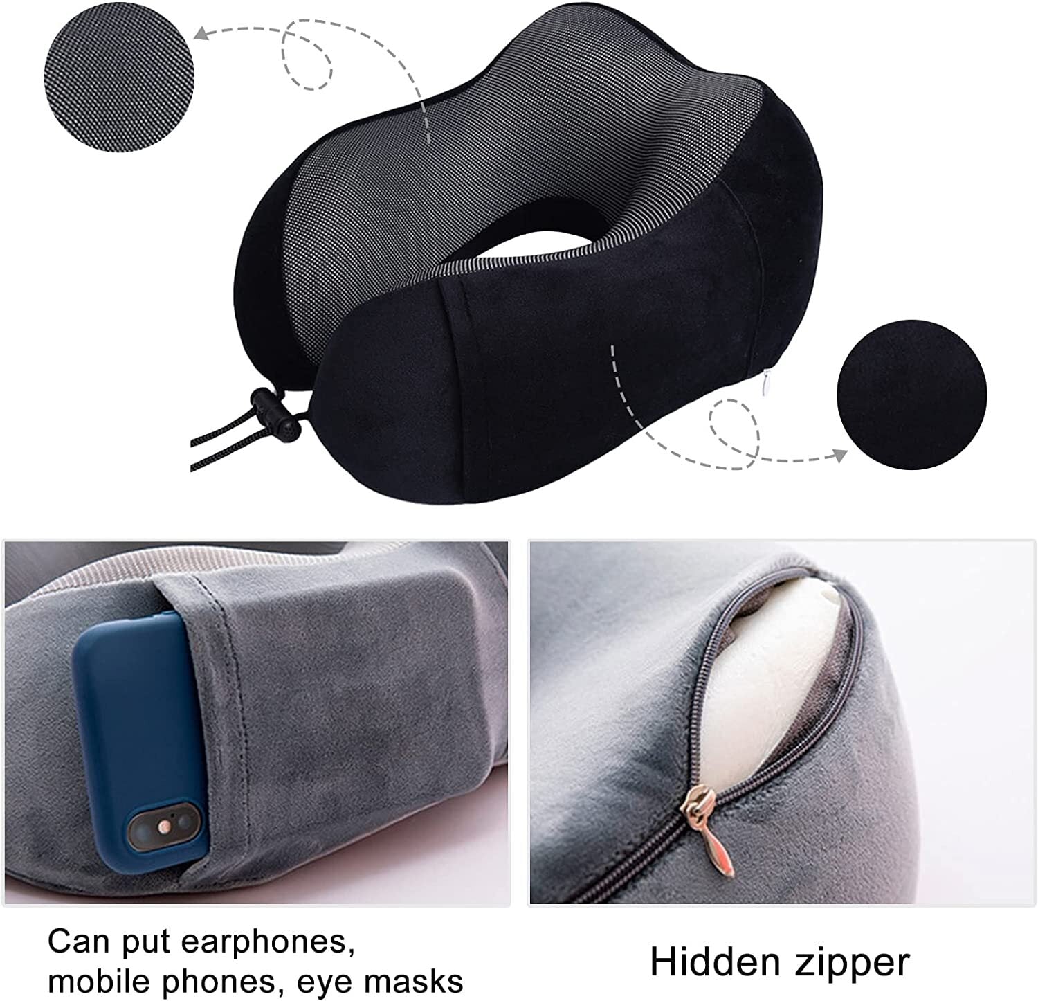 DreamEase – Reisekissen aus Memory-Schaum für den Nacken