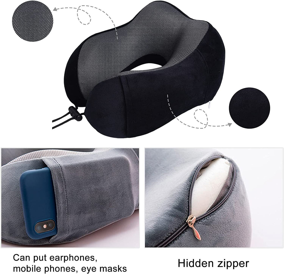 DreamEase – Reisekissen aus Memory-Schaum für den Nacken