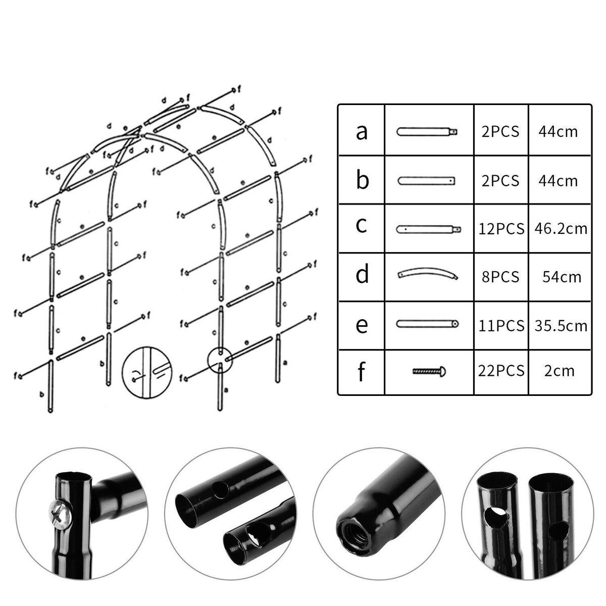 GardenBloom Arch - Rosenbogen Garten Metall
