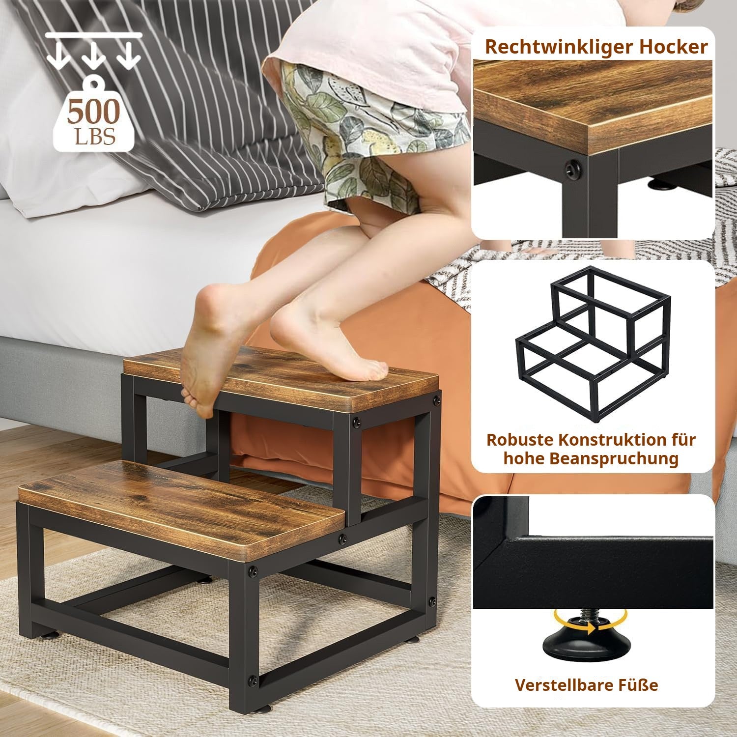 ZweiSchritt – Holzhocker für Kinder