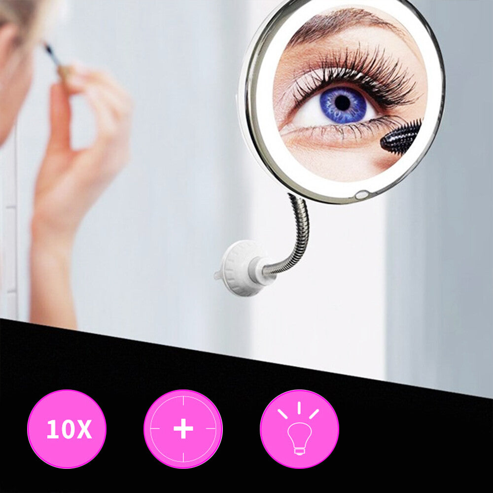 GlowFlex Mirror - Makeup-Spiegel mit 10facher Vergrößerung und Licht