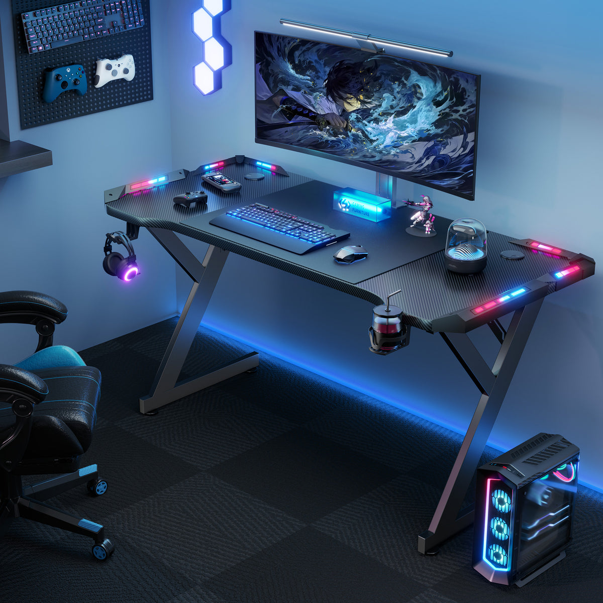 NovaEdge – Gaming-Schreibtisch mit RGB-Beleuchtung
