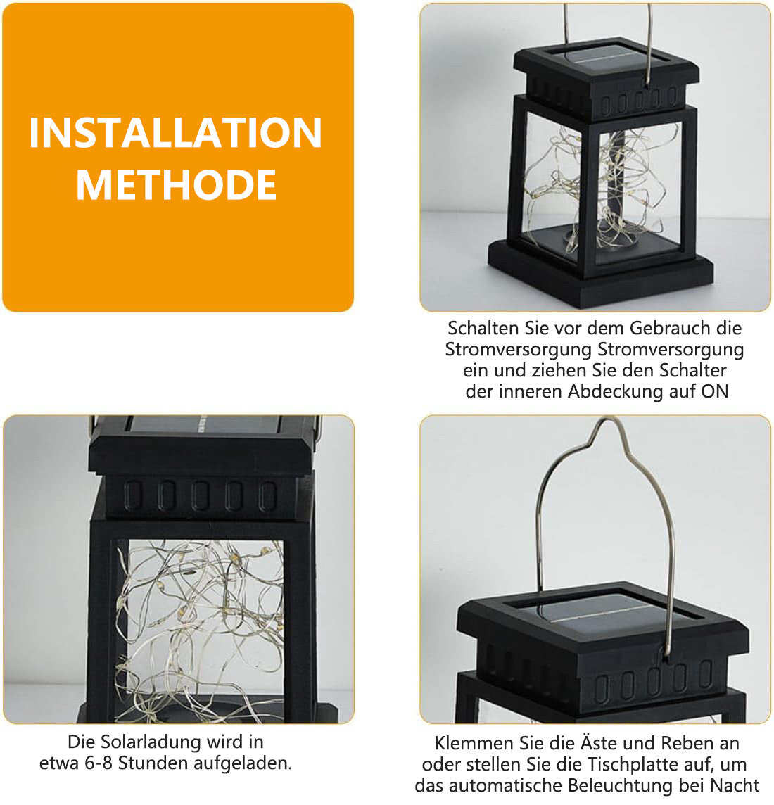 LichtOase – Solar Hängende Kerzenlaternen