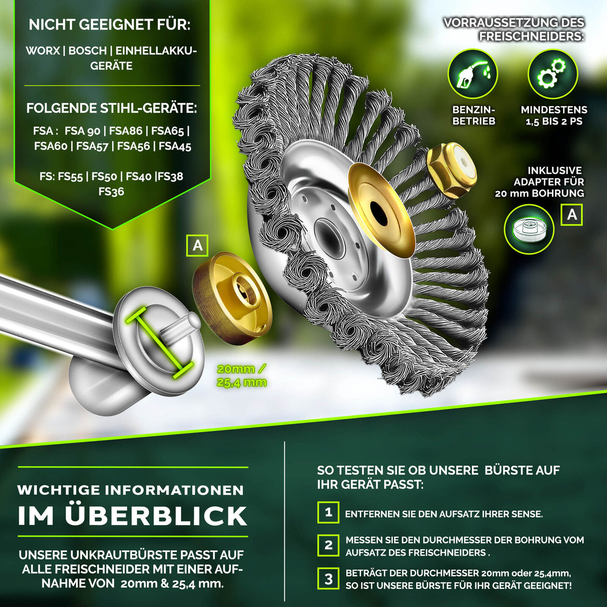 WeedPro Steel Brush - Unkrautbürste für Motorsense