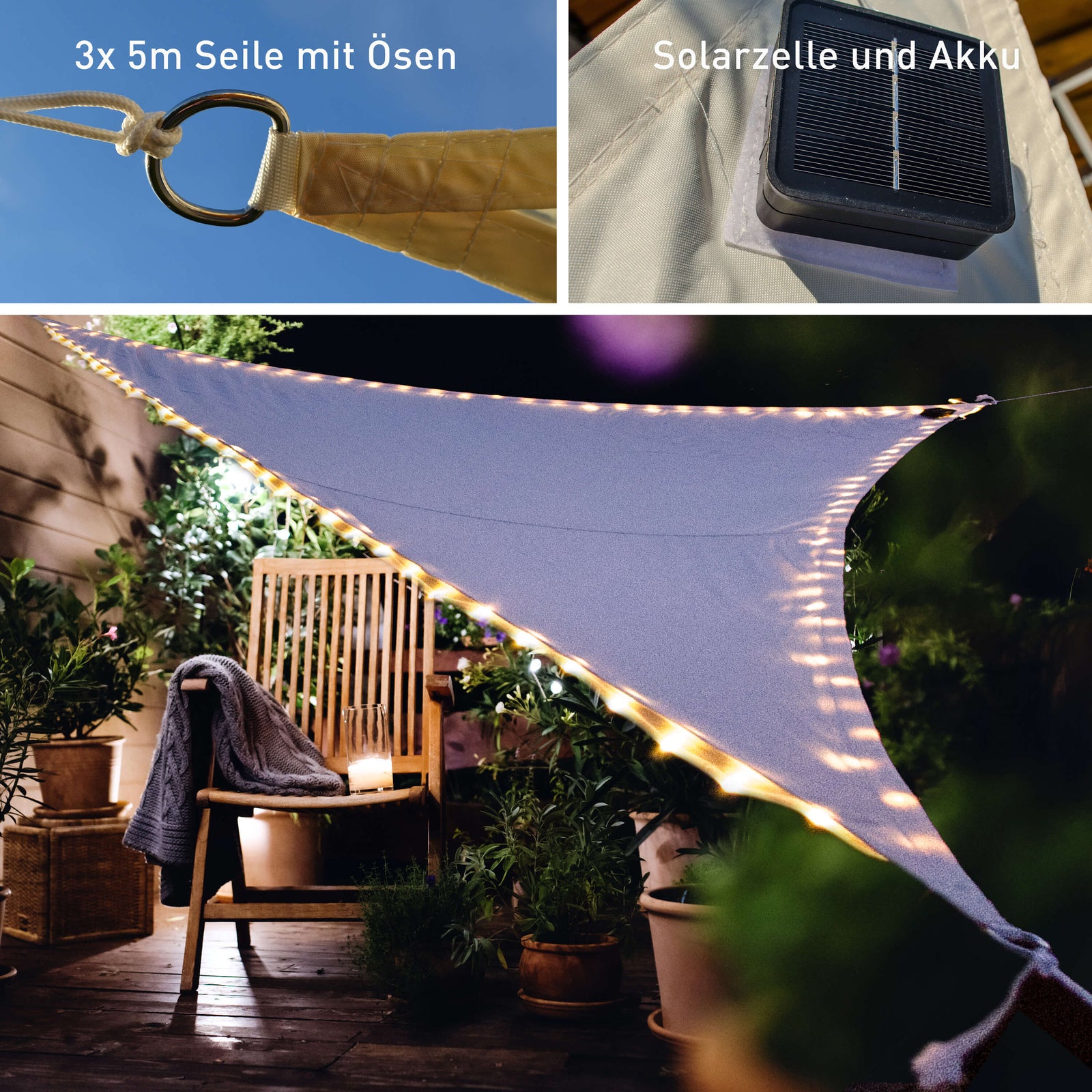GlowShade Triangle - LED-Sonnensegel