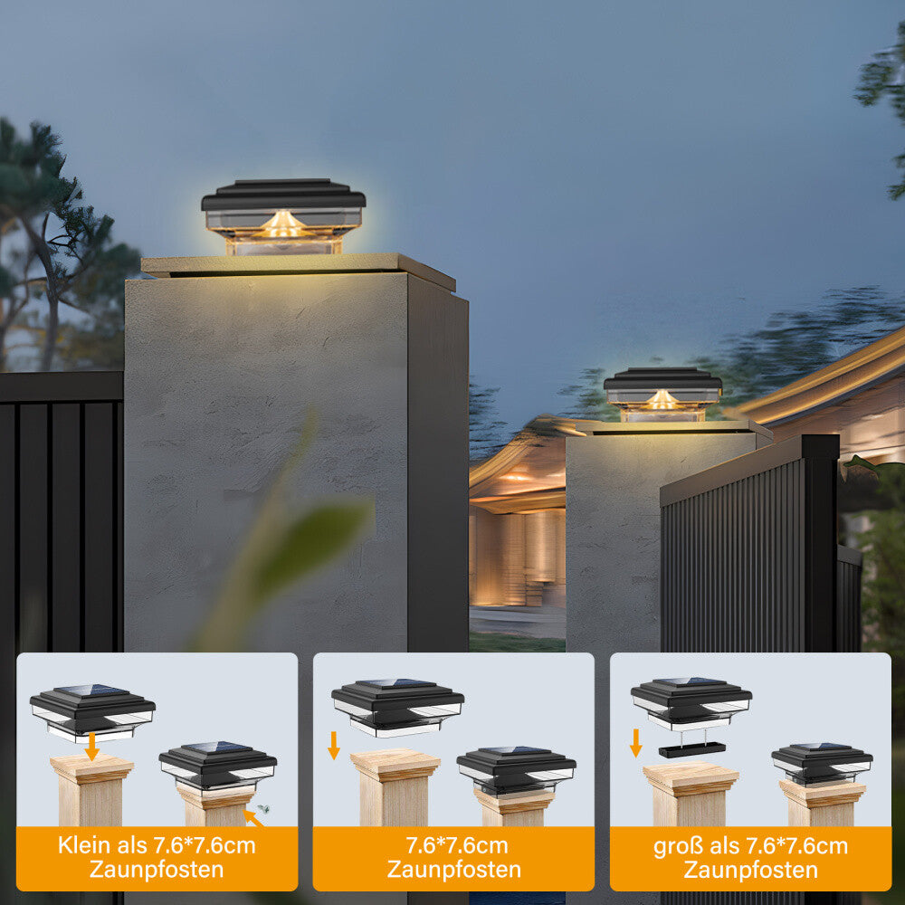 GlowGuard Square - Solar-Pfostenkappenleuchte
