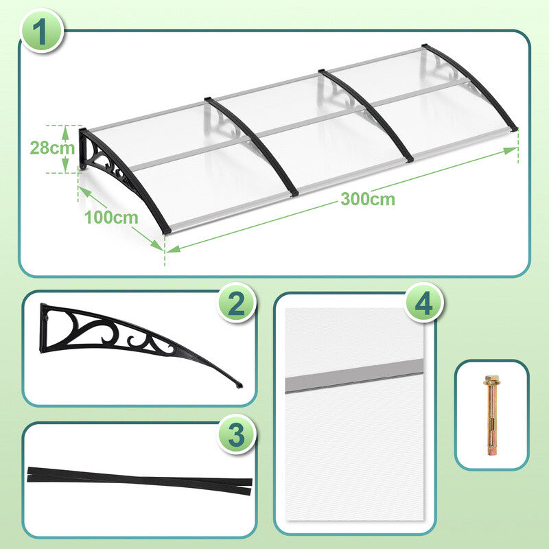ClearShield Canopy - Wetterschutz Vordach für Haustür