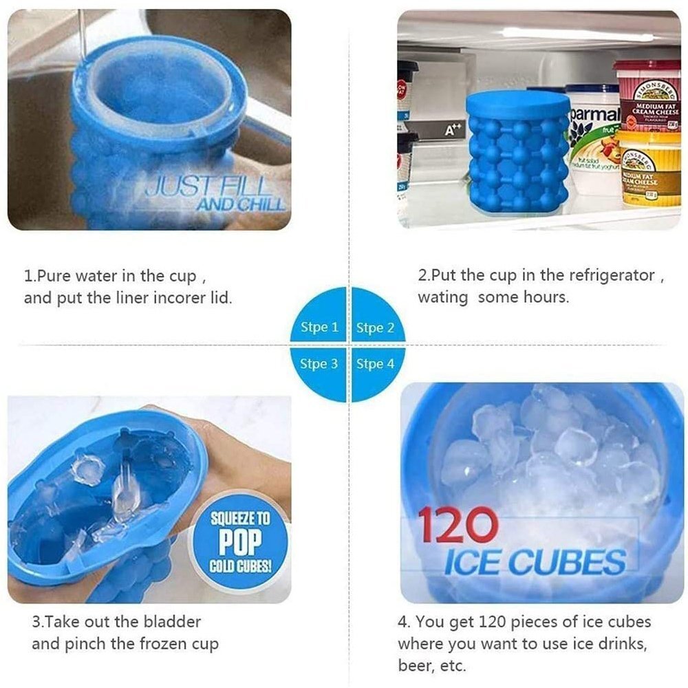 CubeCrafter - Silikon-Eiswürfelbehälter mit Deckel