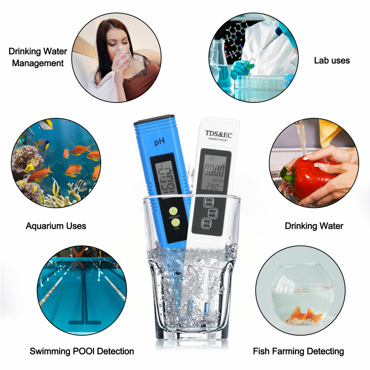 AquaGenau - Digitales pH-Meter &amp; TDS EC Tester Set