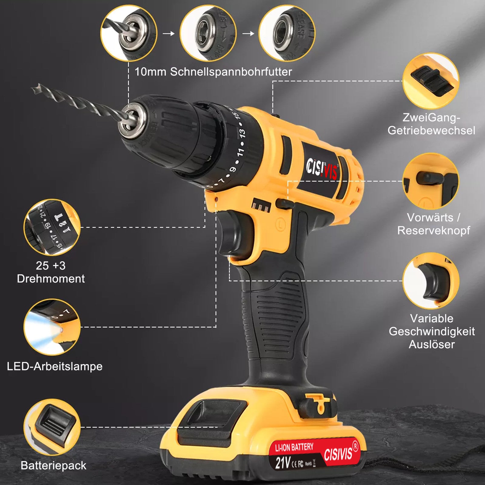 DrillForce - Akku Bohrschrauber 21V