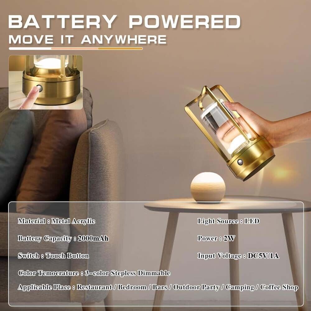 Glitzerzauber - Tragbare Kristall-Laternen-Tischlampe