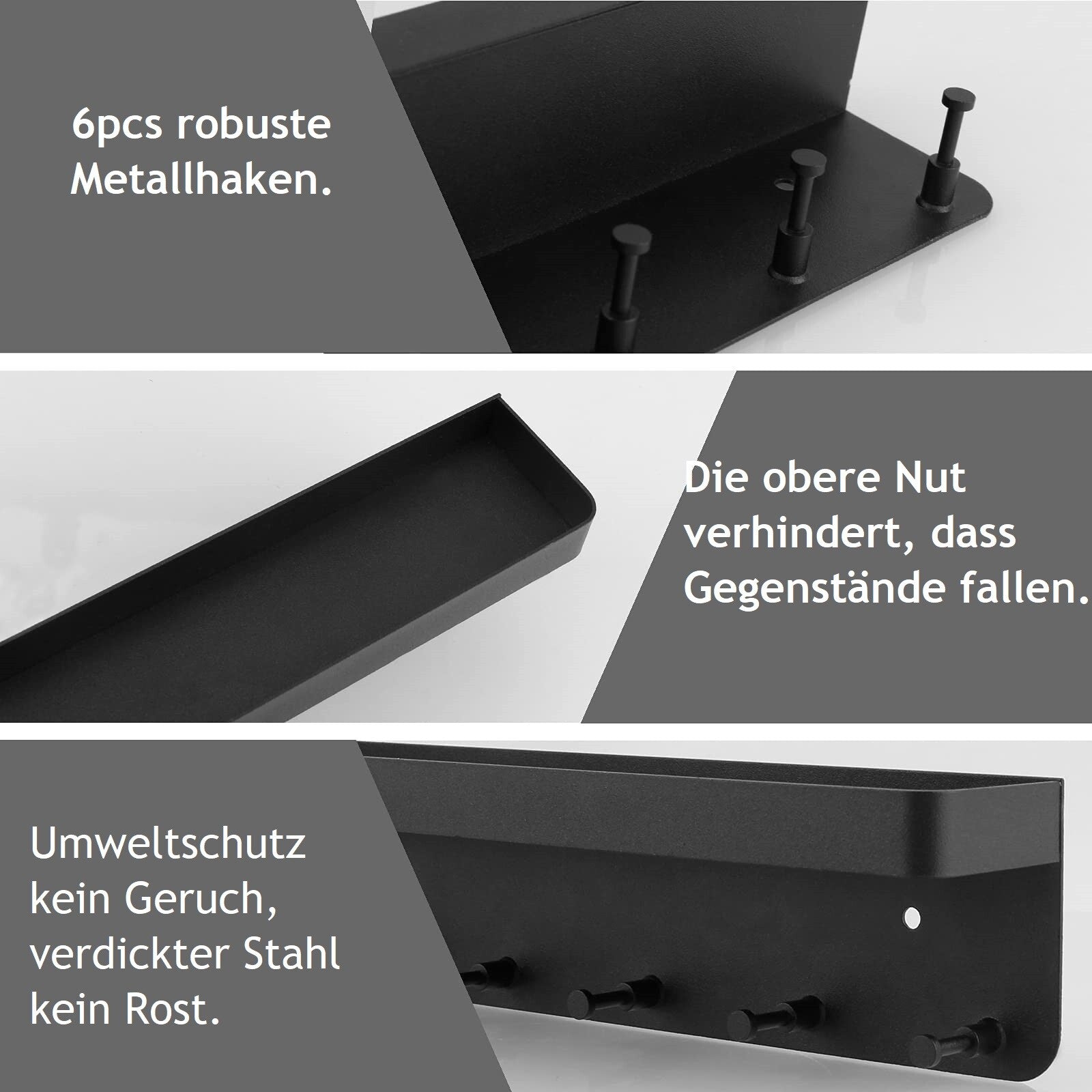 TidyKeys - Schlüsselhalter für die Wandmontage mit Ablage