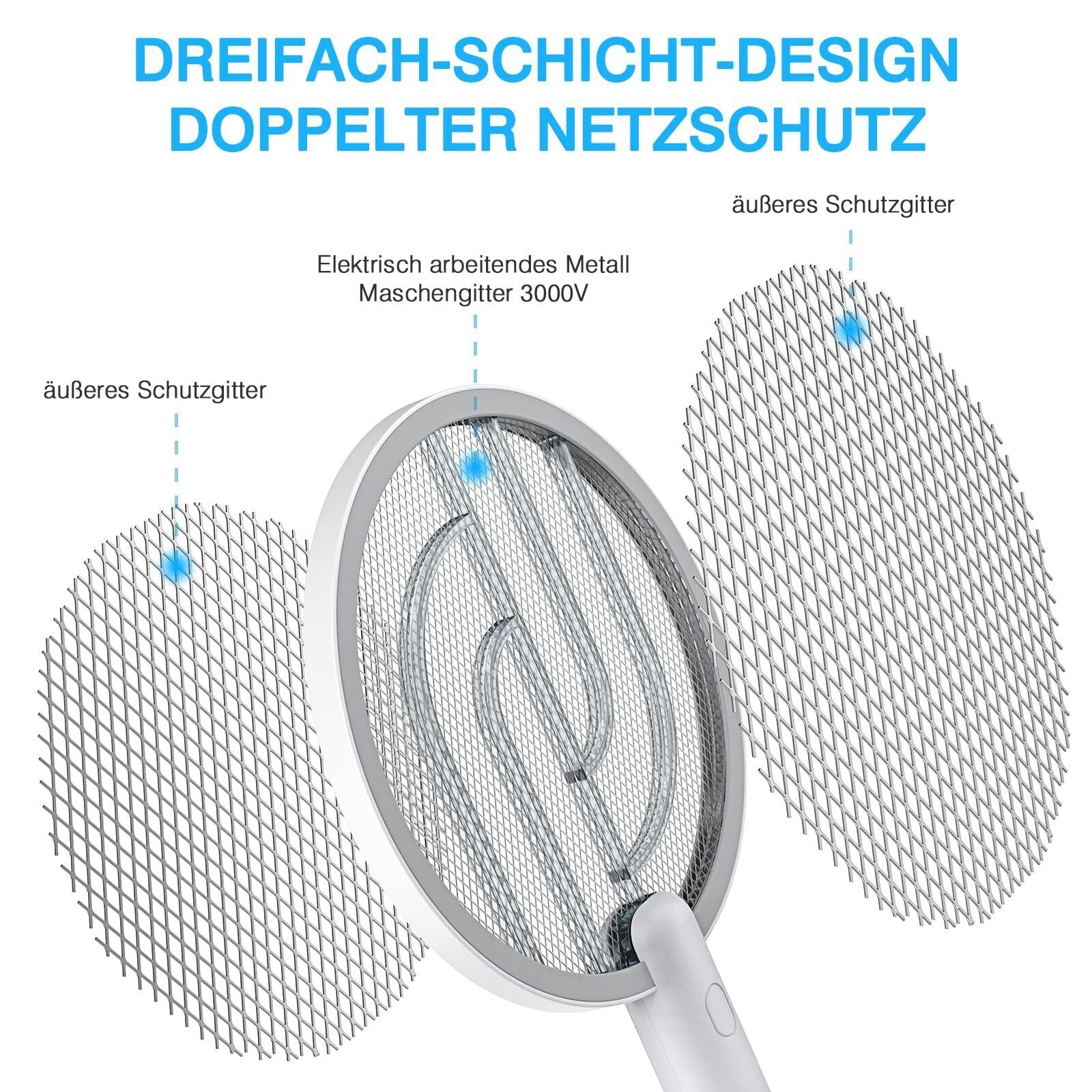 ZapIQ - Elektrische Mückenklatsche Wiederaufladbar