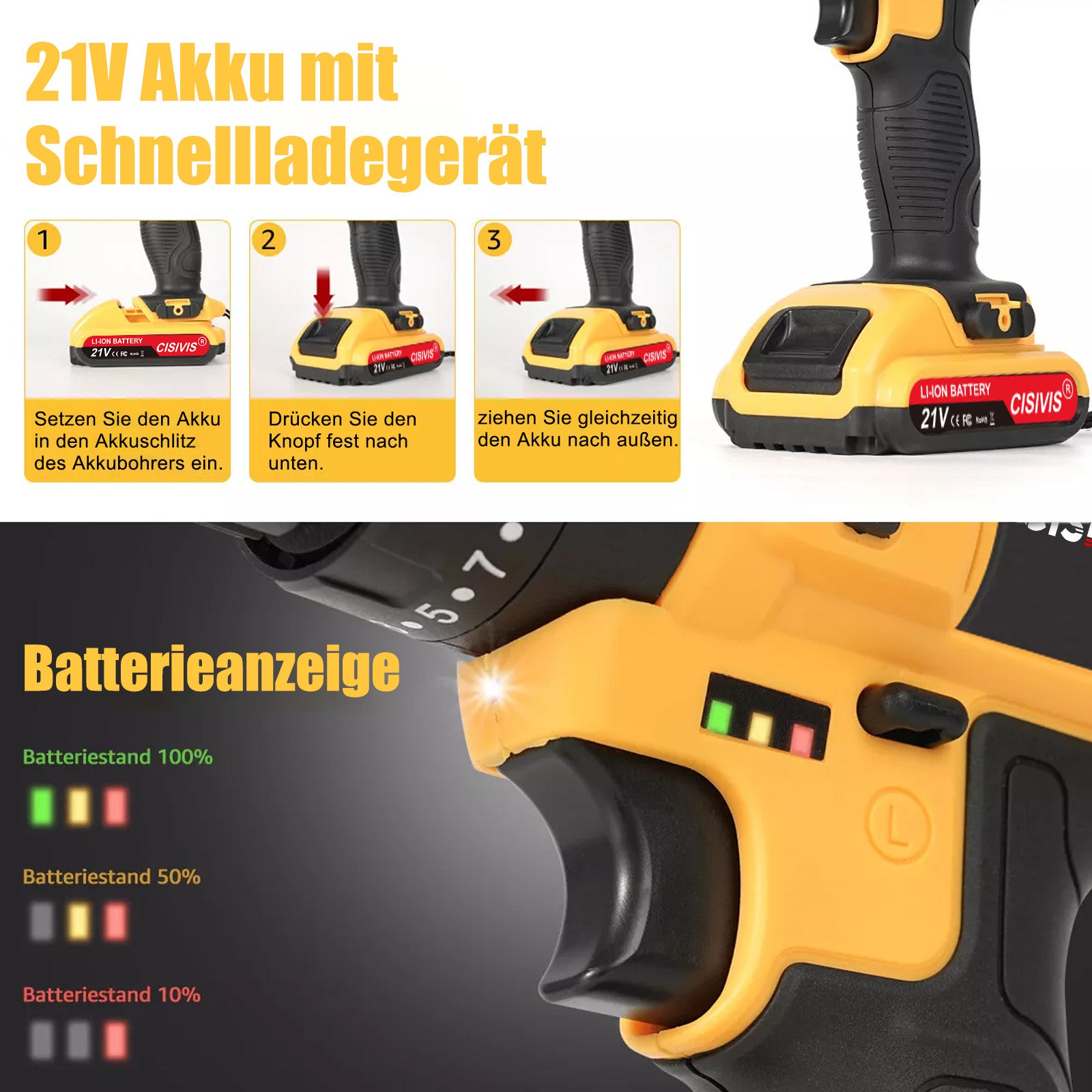 DrillForce - Akku Bohrschrauber 21V