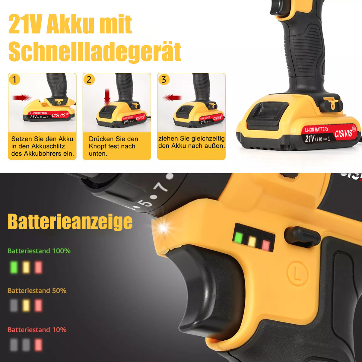 DrillForce - Akku Bohrschrauber 21V