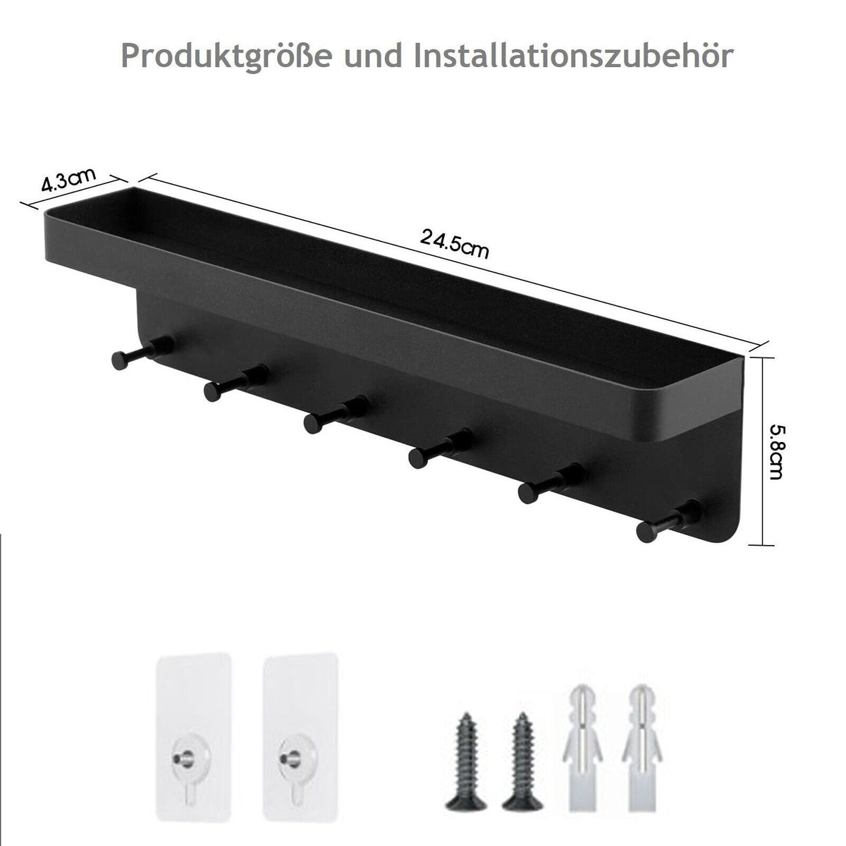 TidyKeys - Schlüsselhalter für die Wandmontage mit Ablage