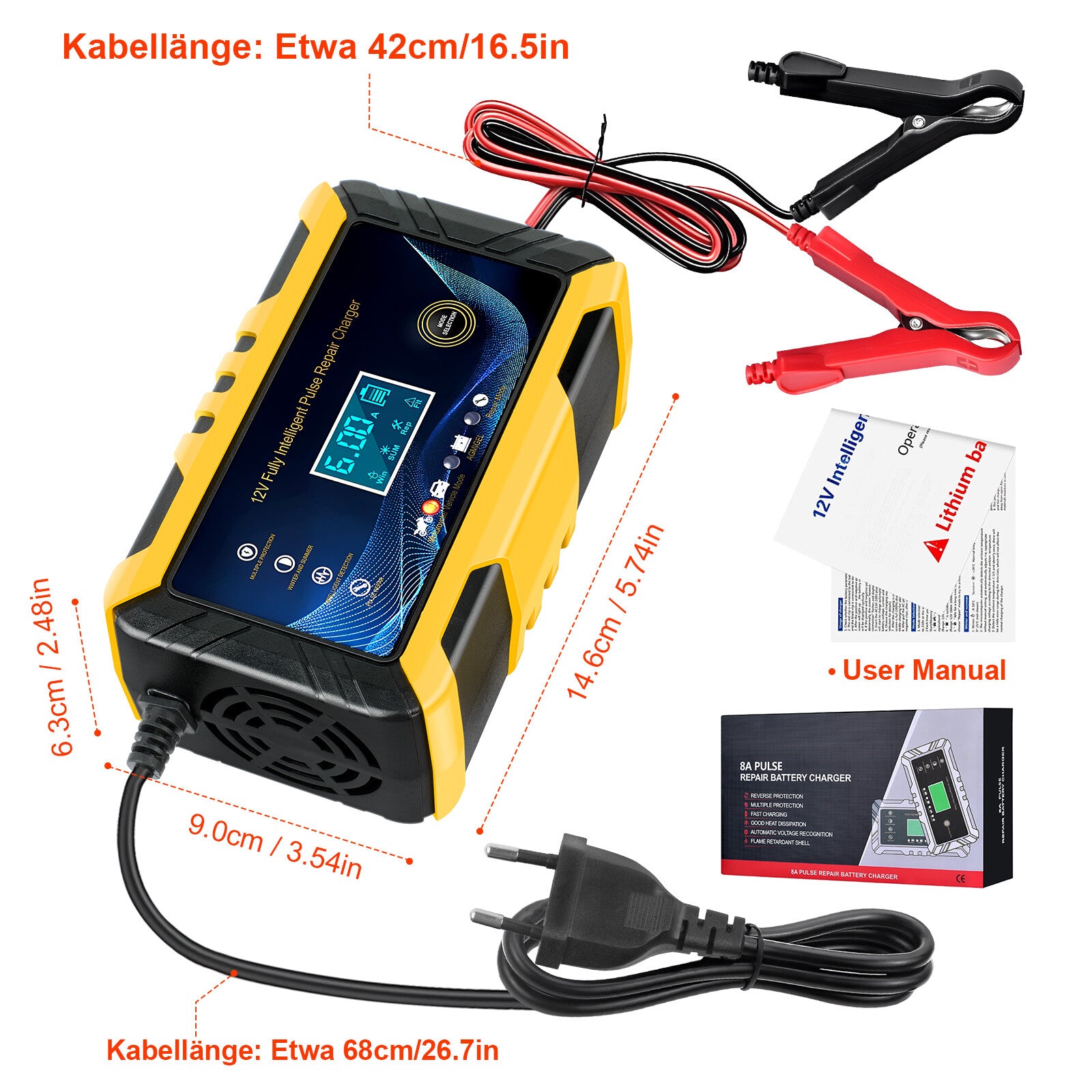 EnergieWerk - 12V Intelligentes Autobatterie-Ladegerät