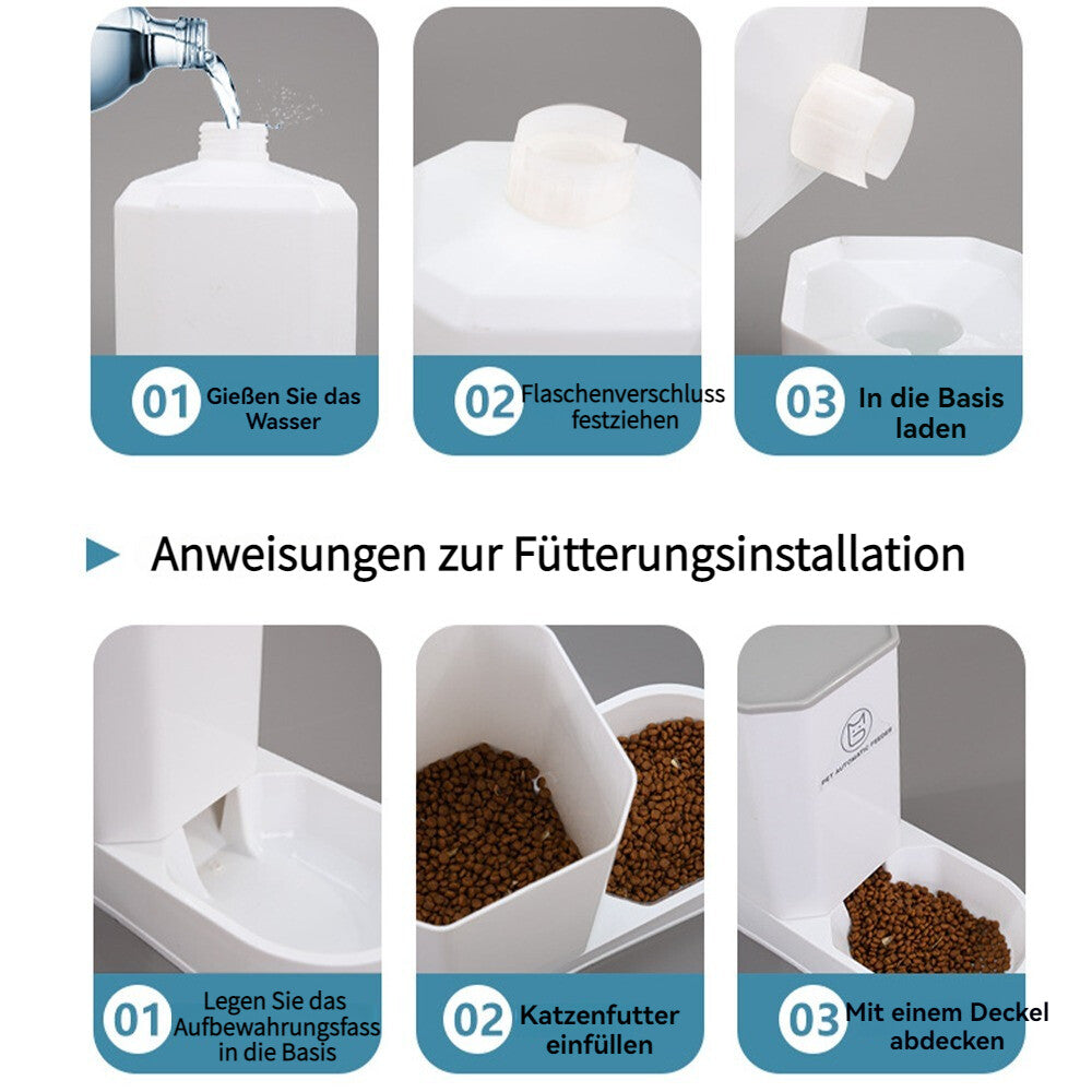 PawFlow Duo - Automatische Katzennahrung und Wasserspender