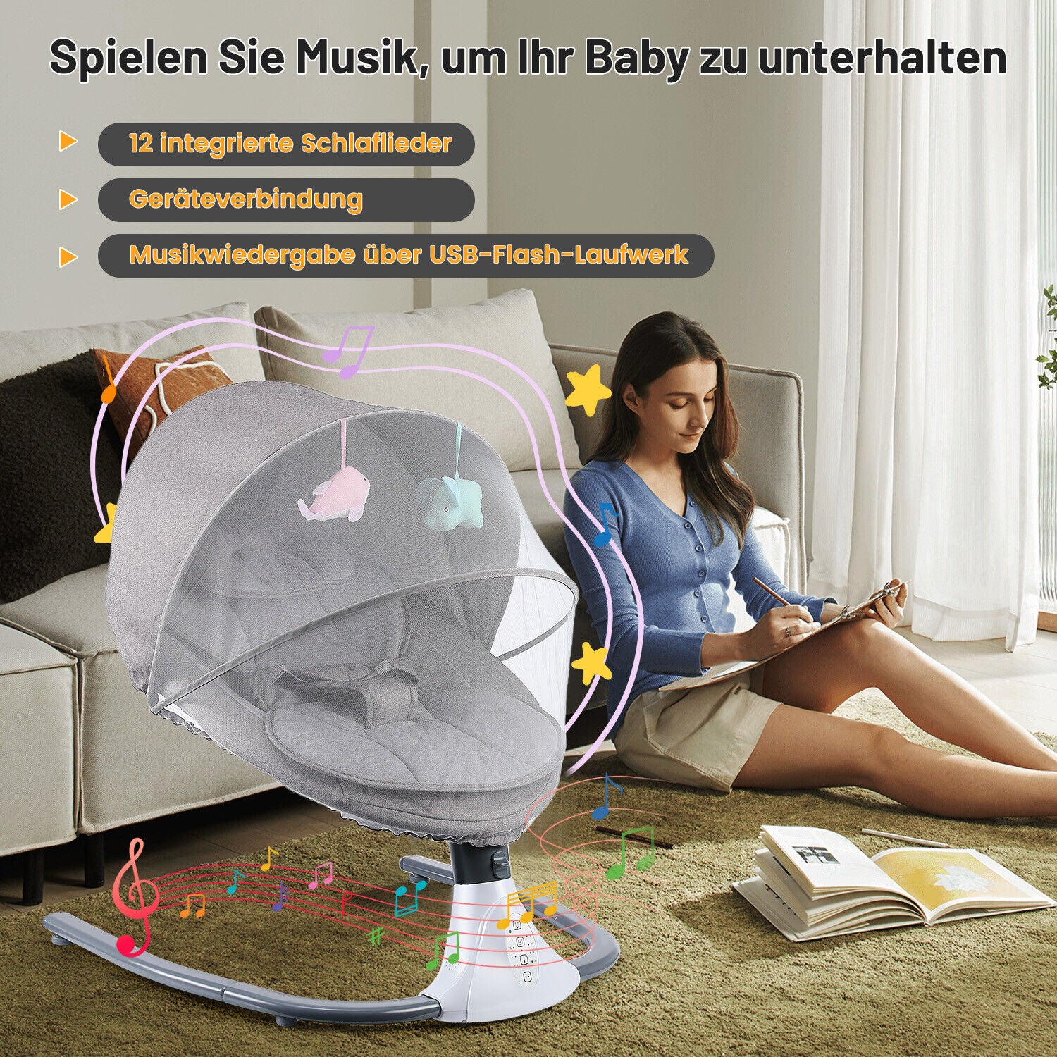 QuietCradle – Babyschaukelstuhl