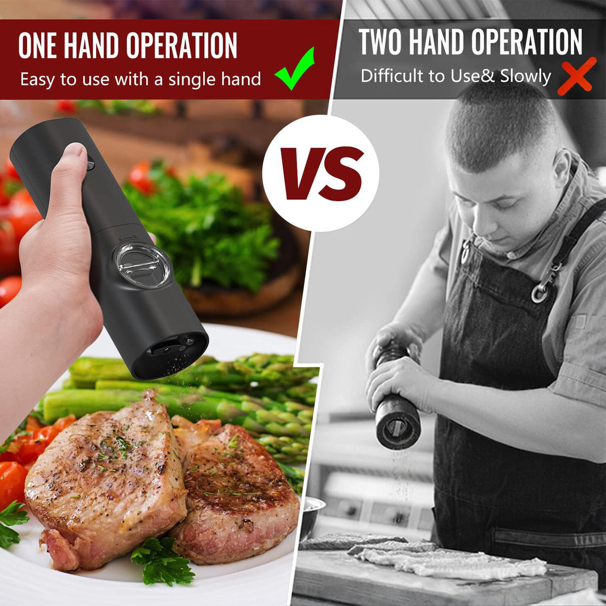 MahlGenuss – Elektrisches Salz- und Pfeffermühlen-Set