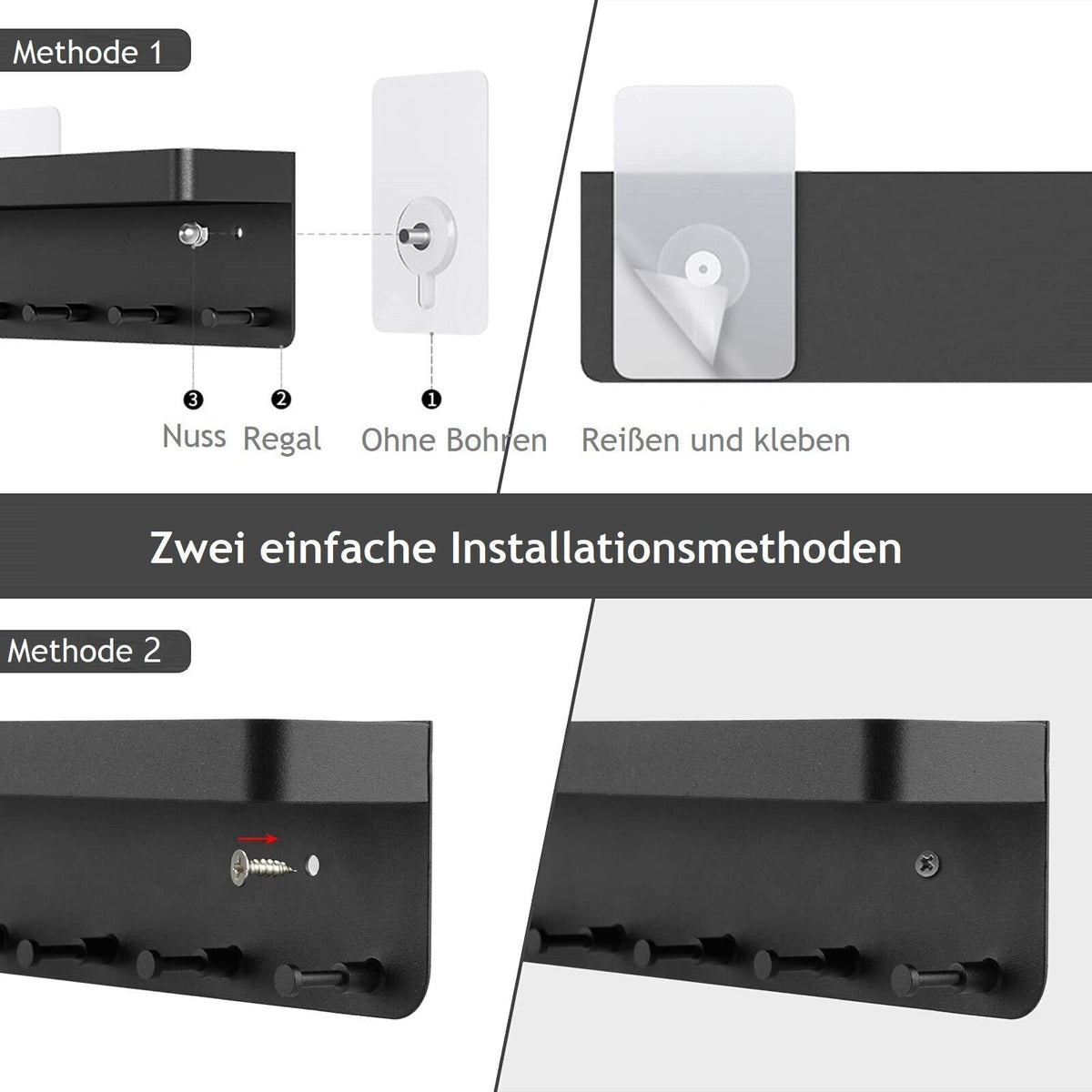 TidyKeys - Schlüsselhalter für die Wandmontage mit Ablage