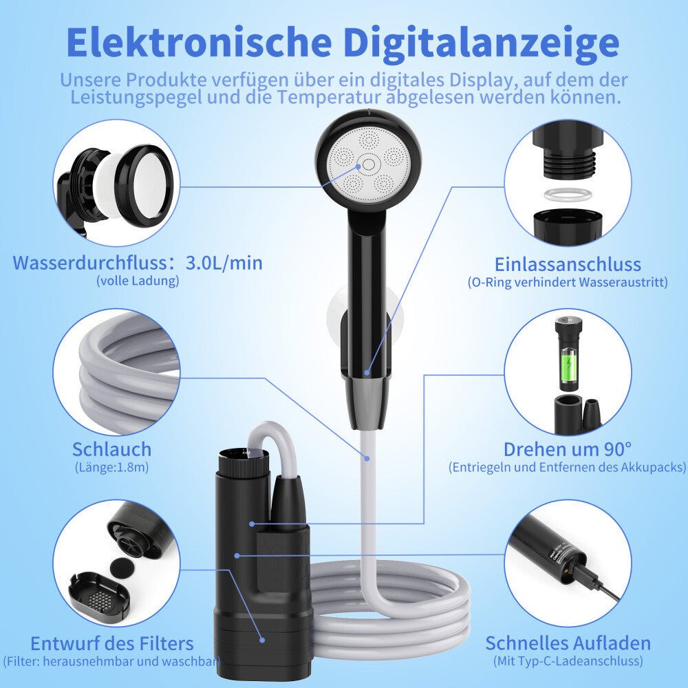 AquaNomad Flow - Tragbare Camping-Dusche