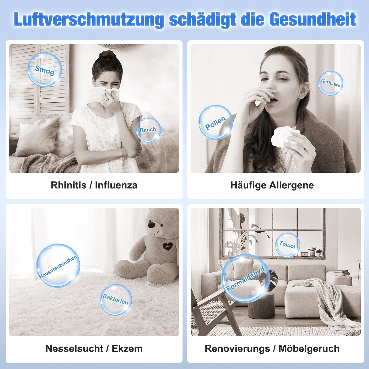 AeroSense - Leistungsstarker Luftreiniger mit HEPA-Filter