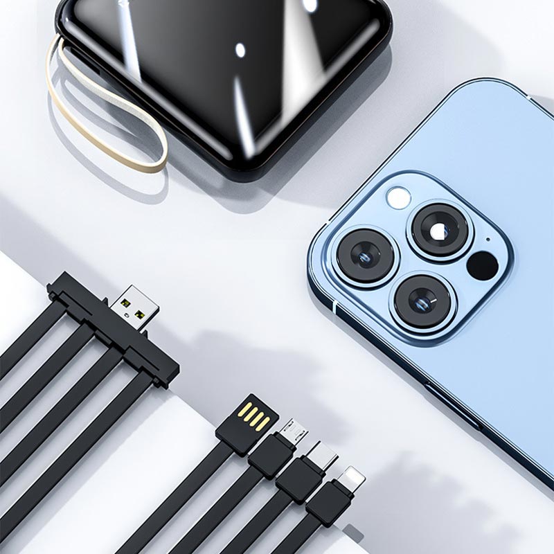 ChargeEase Pro - Schnelllade-Powerbank mit integrierten Kabeln