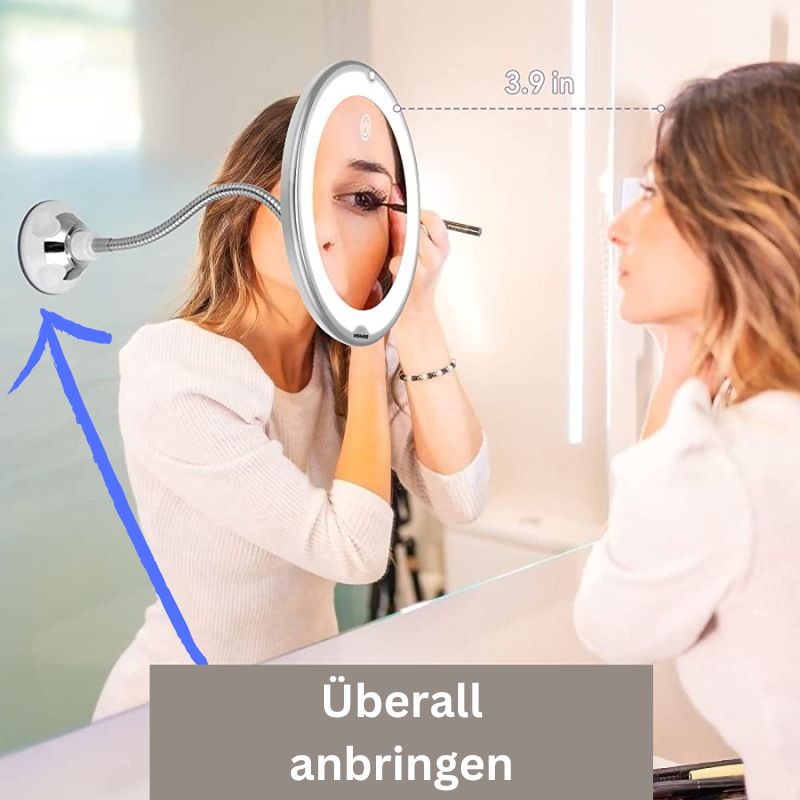 ClearVision Mirror - 10x vergrößernder LED-Spiegel mit Schwanenhals