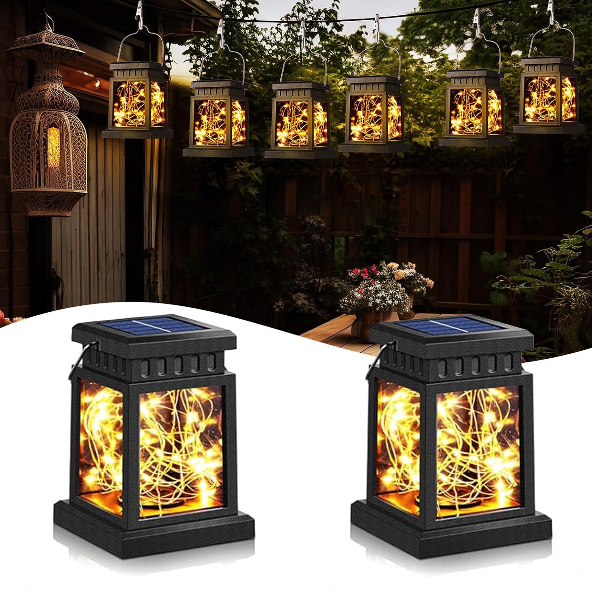 LichtOase – Solar Hängende Kerzenlaternen