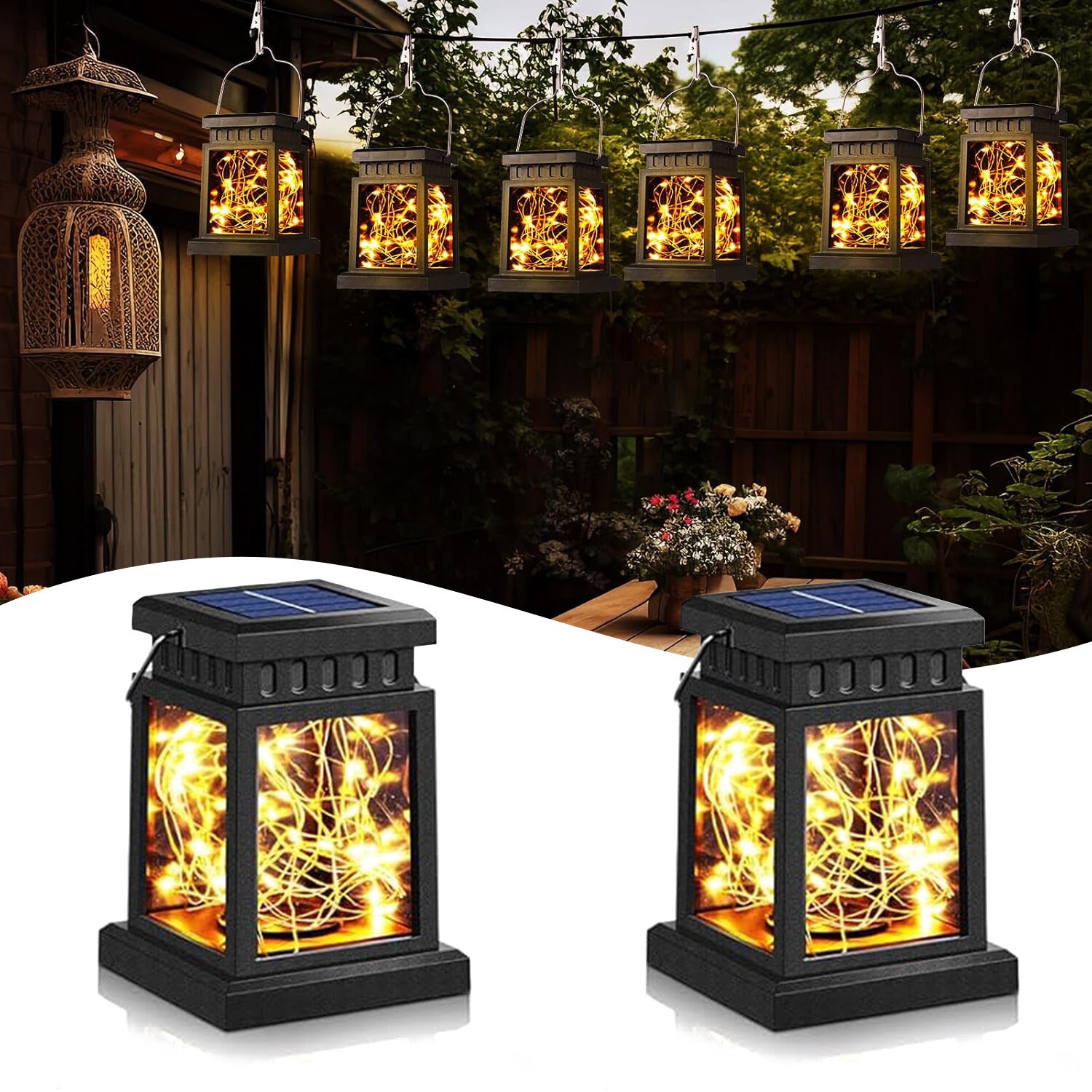 LichtOase – Solar Hängende Kerzenlaternen