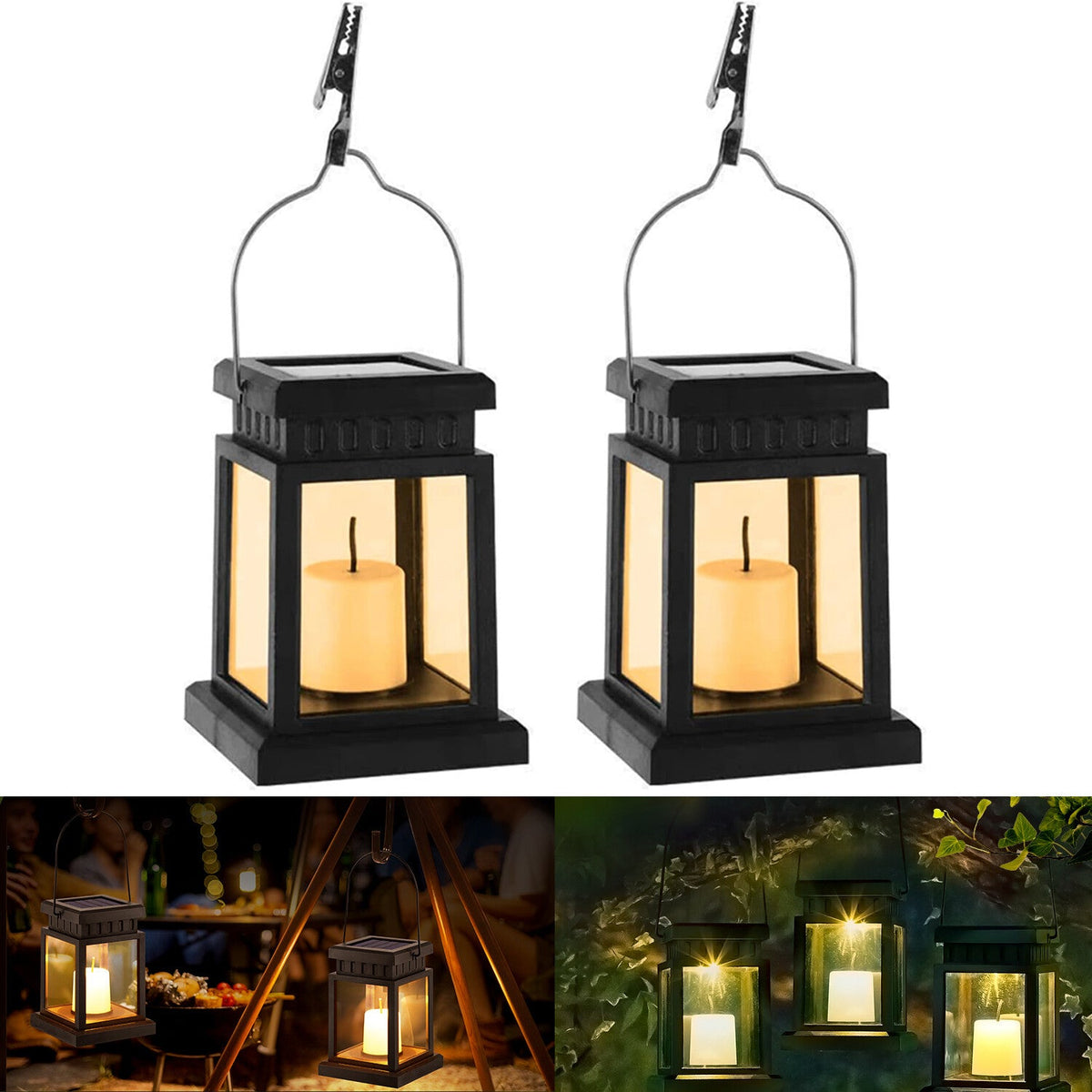 LichtOase – Solar Hängende Kerzenlaternen
